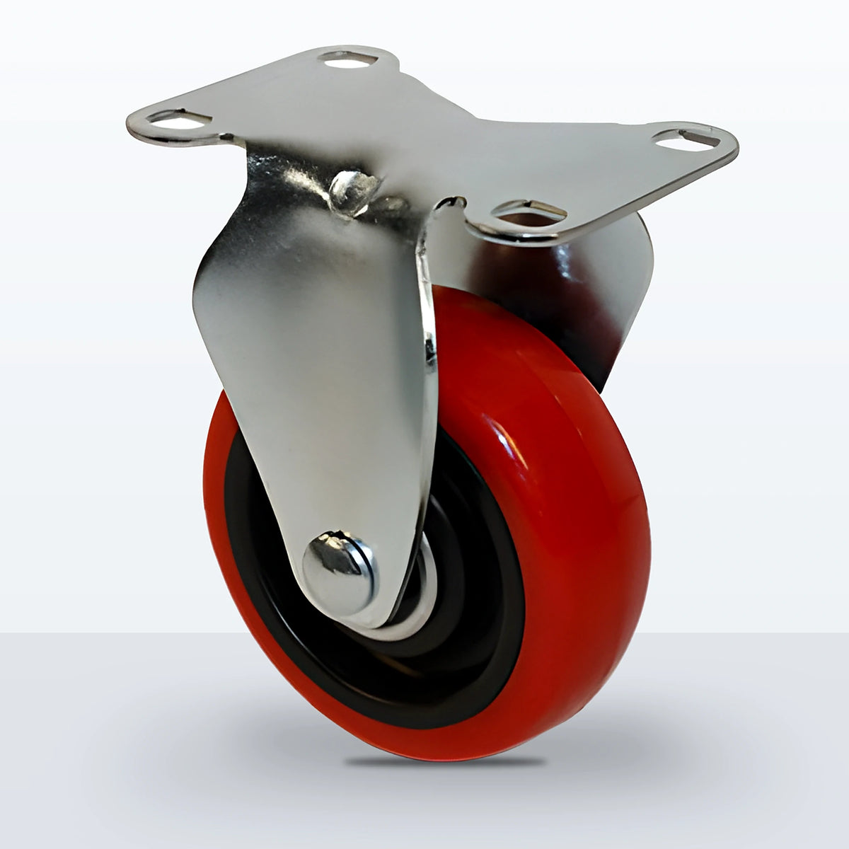 3-1/2" Polyurethane on Polypropylene Caster, Top Plate, 250 lb Capacity - Ball Bearing