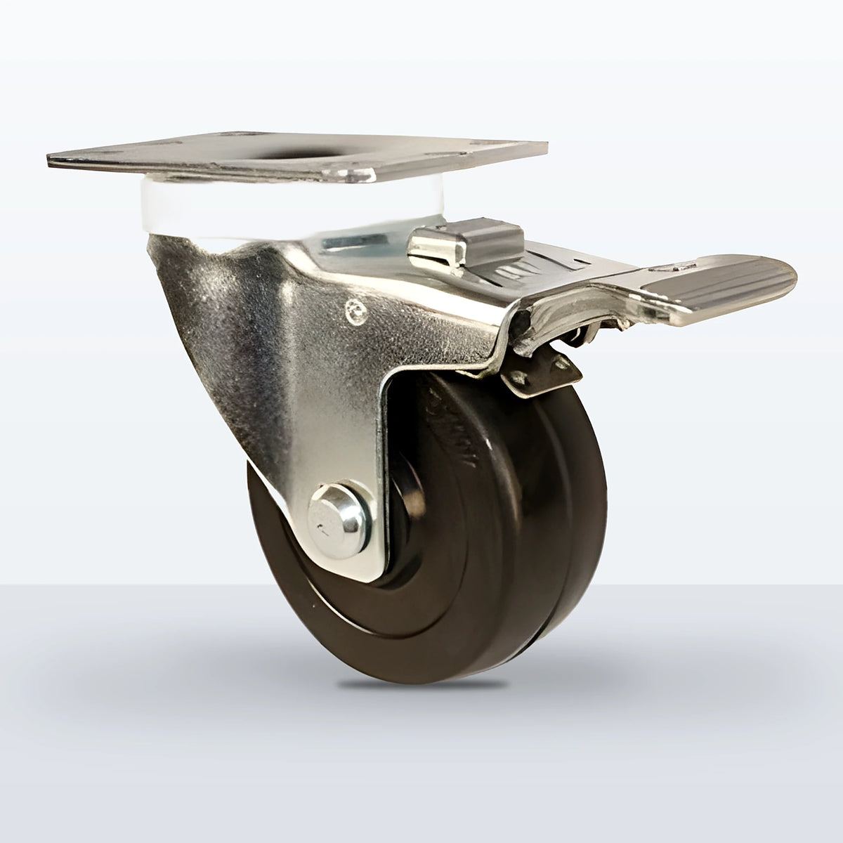 3" Soft Rubber Caster, Top Plate, 175 lb Capacity - Plain