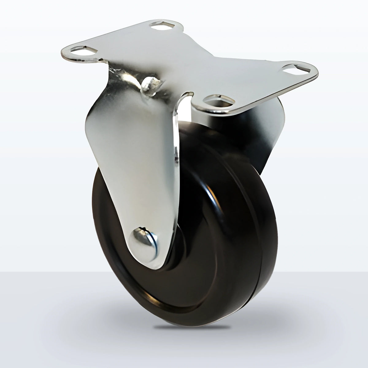 3-1/2" Soft Rubber Caster, Top Plate, 200 lb Capacity - Plain