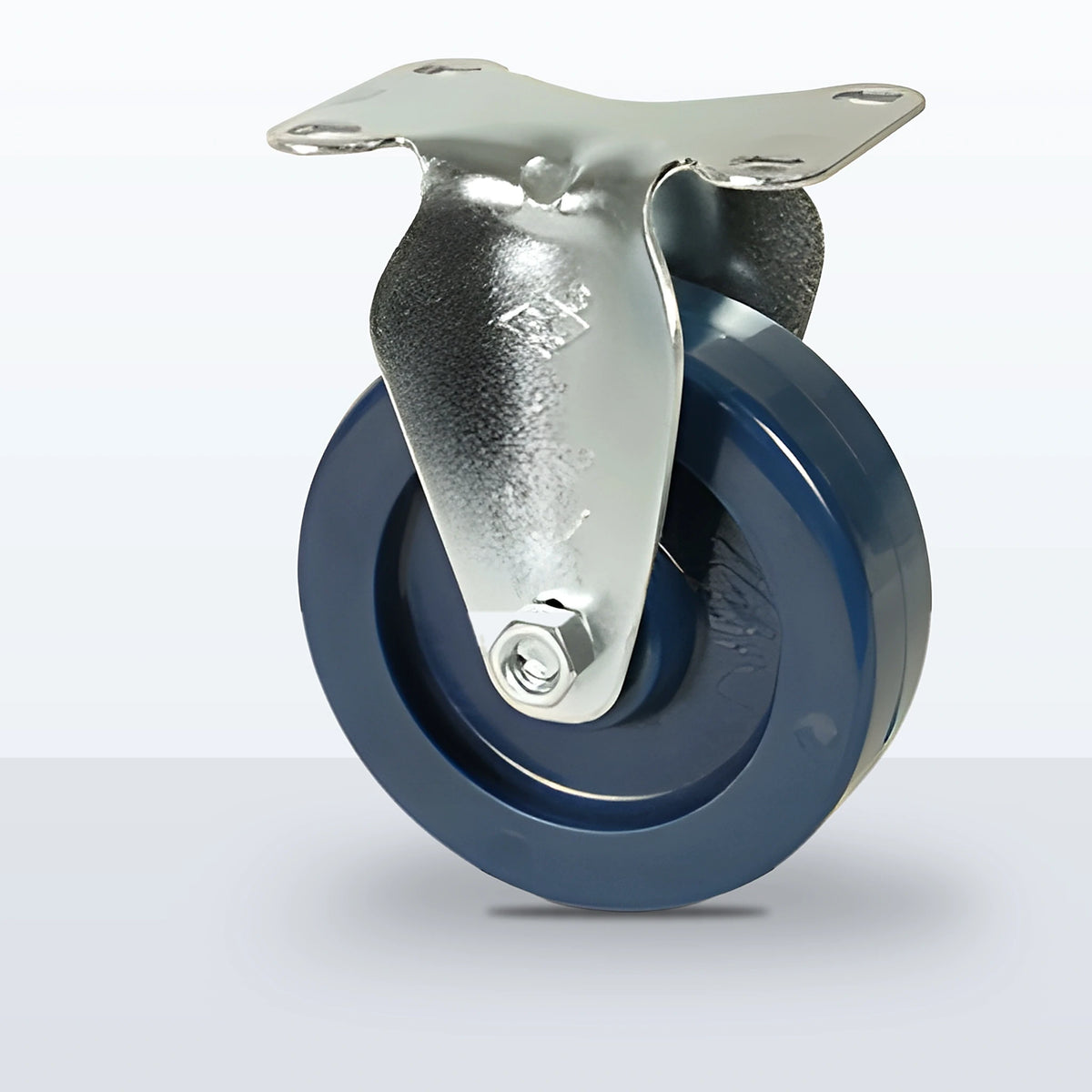 4" Solid Polyurethane Caster, Top Plate, 350 lb Capacity - Plain with Steel Bushing