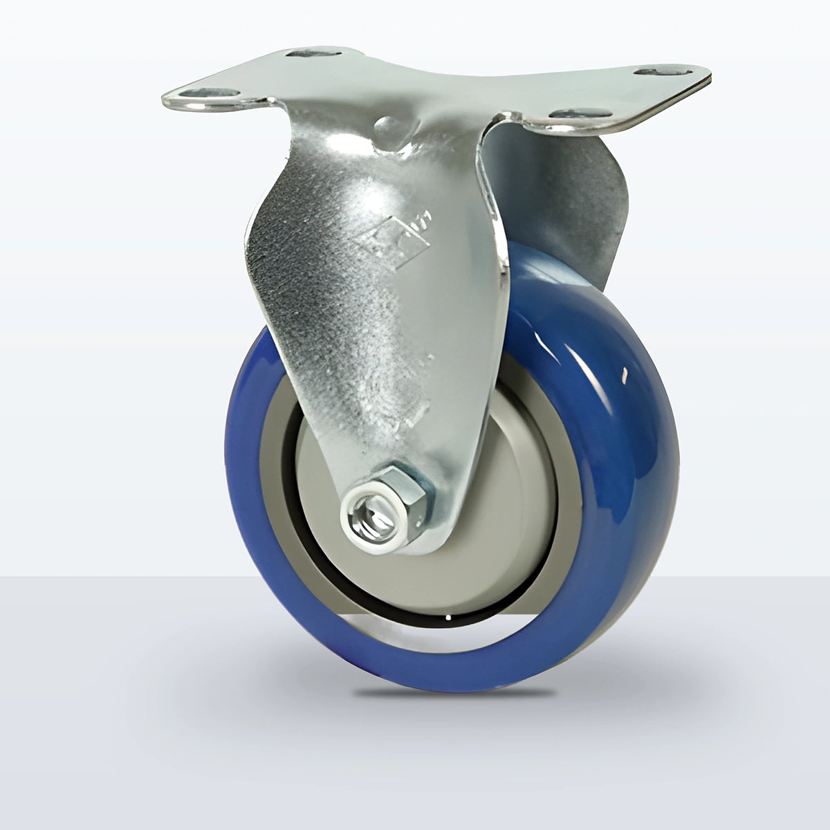 3-1/2" Polyurethane on Polypropylene Caster, Top Plate, 250 lb Capacity - Ball Bearing with Full Thread Guard