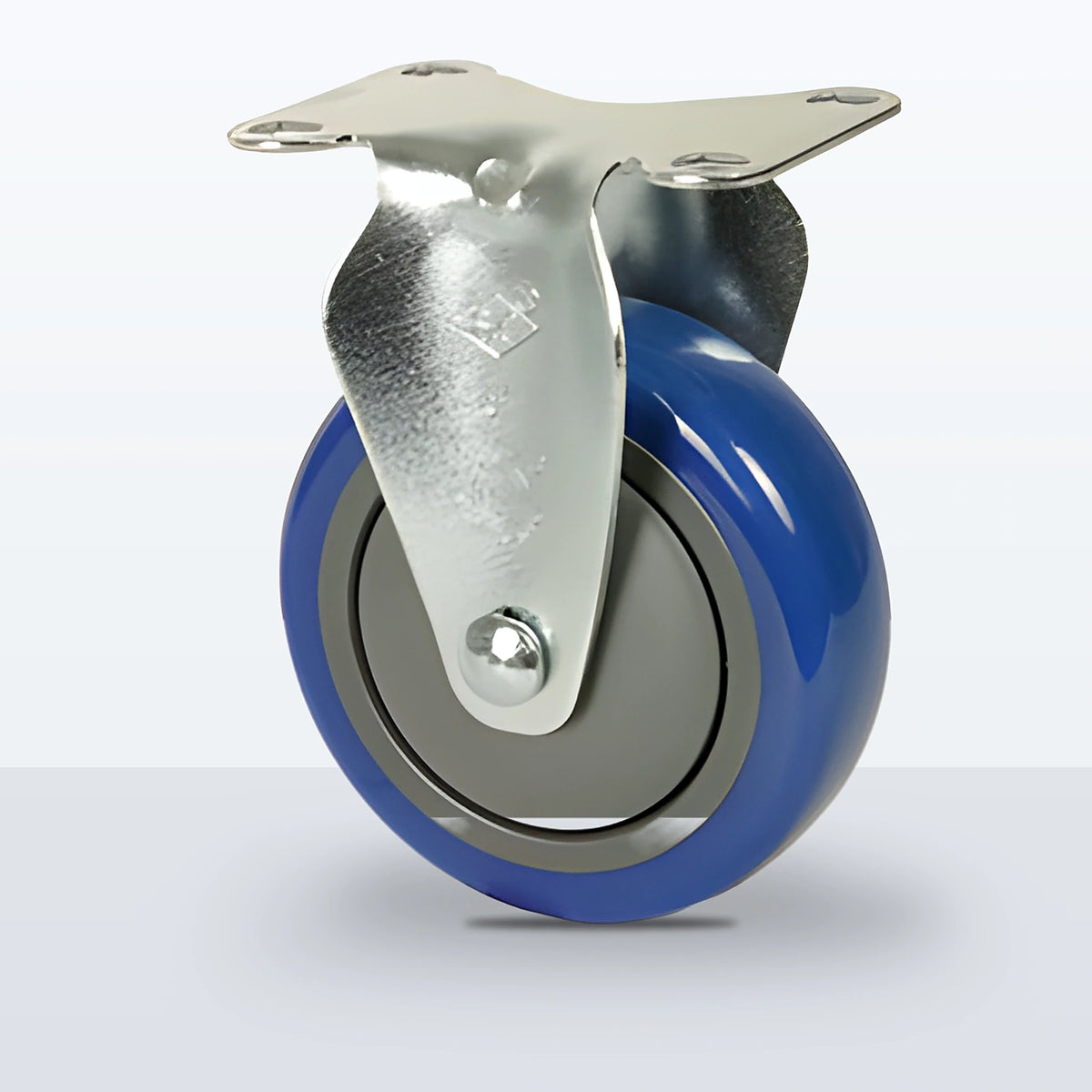 4" Polyurethane on Polypropylene Caster, Top Plate, 300 lb Capacity - Ball Bearing with Full Thread Guard