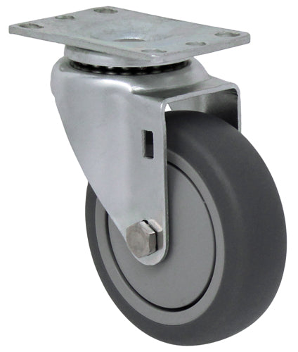 3" TPR Swivel, Top Plate, 210 lb Capacity