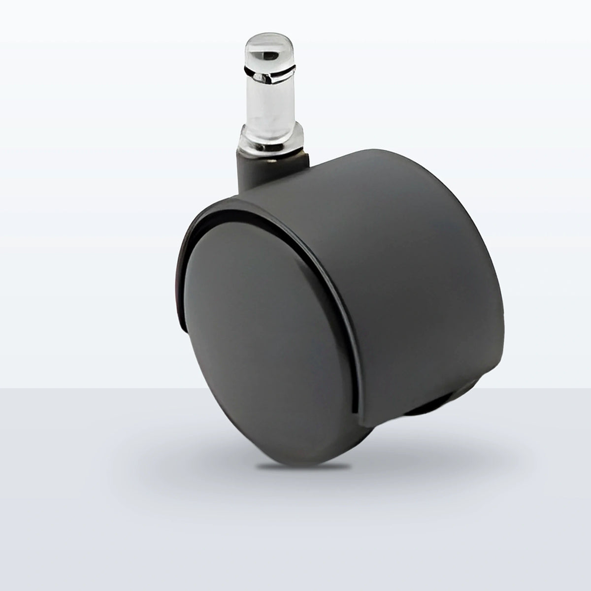 Premium Twin Wheel Caster, 50MM (1.9685") Wheel, Stem 7/16" X 1-7/16" GRIP RING, 75 lb Capacity