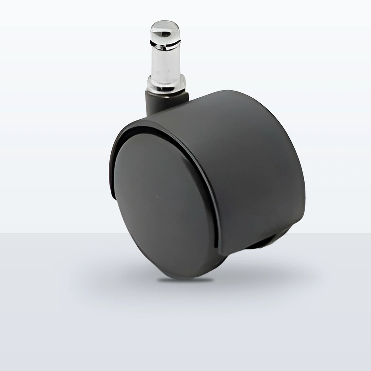 Premium Twin Wheel Caster, 50MM (1.9685") Wheel, Stem 3/8" X 1" GRIP RING, 75 lb Capacity