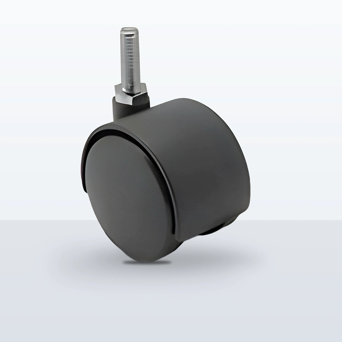 Economy Twin Wheel Caster, 52MM (1.9685") Wheel, Stem 5/16" - 18 X 1" THREADED STEM, 75 lb Capacity