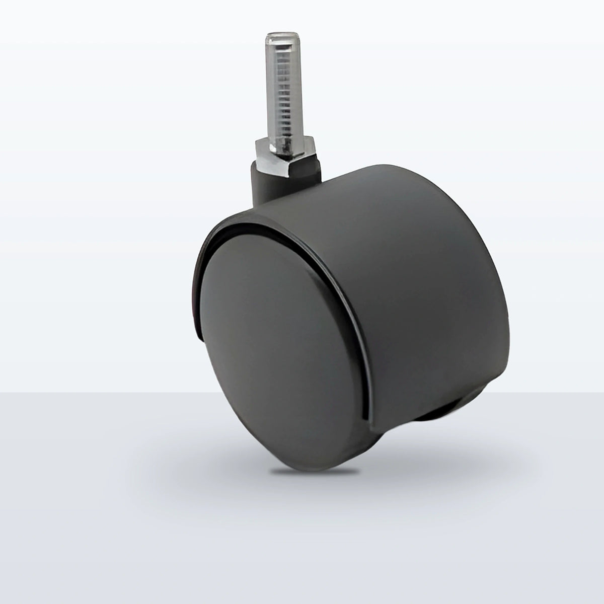 Economy Twin Wheel Caster, 52MM (1.9685") Wheel, Stem 1/4" - 20 X 5/8" THREADED STEM, 75 lb Capacity
