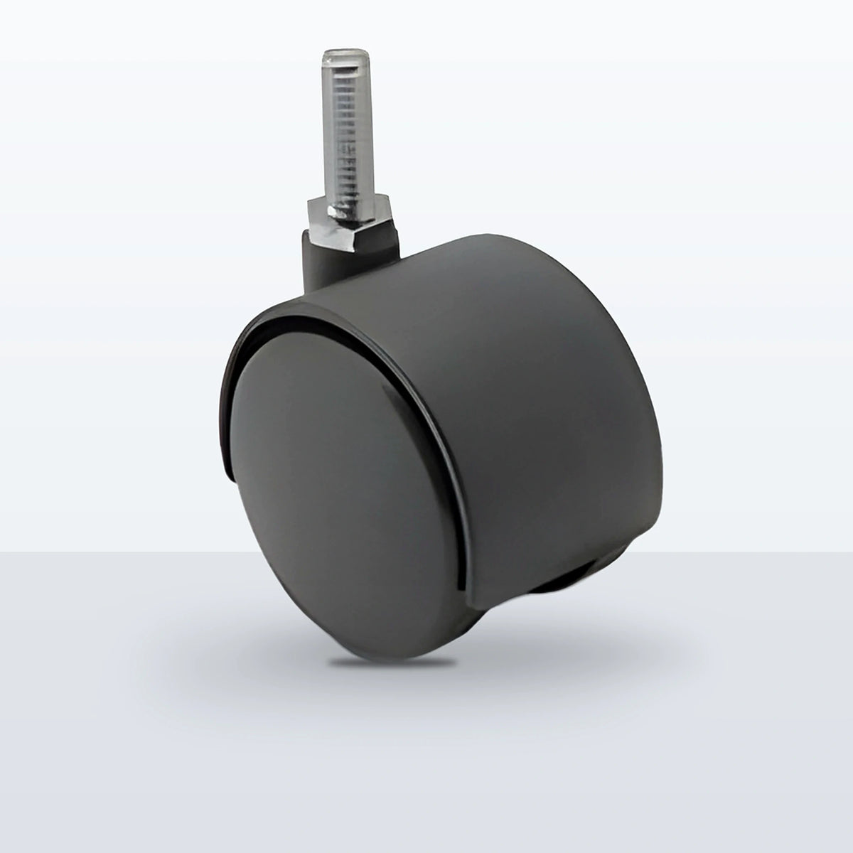 Economy Twin Wheel Caster, 52MM (1.9685") Wheel, Stem 1/4" - 20 X 5/8" THREADED STEM, 75 lb Capacity