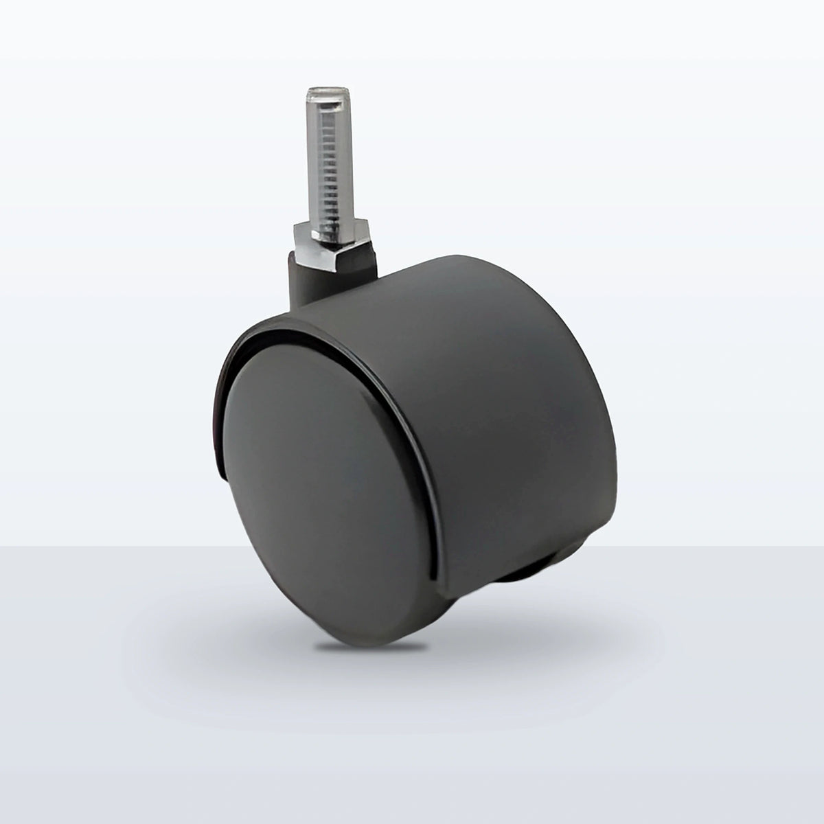 Economy Twin Wheel Caster, 52MM (1.9685") Wheel, Stem 3/8" - 16 X 1-1/2" THREADED STEM, 75 lb Capacity