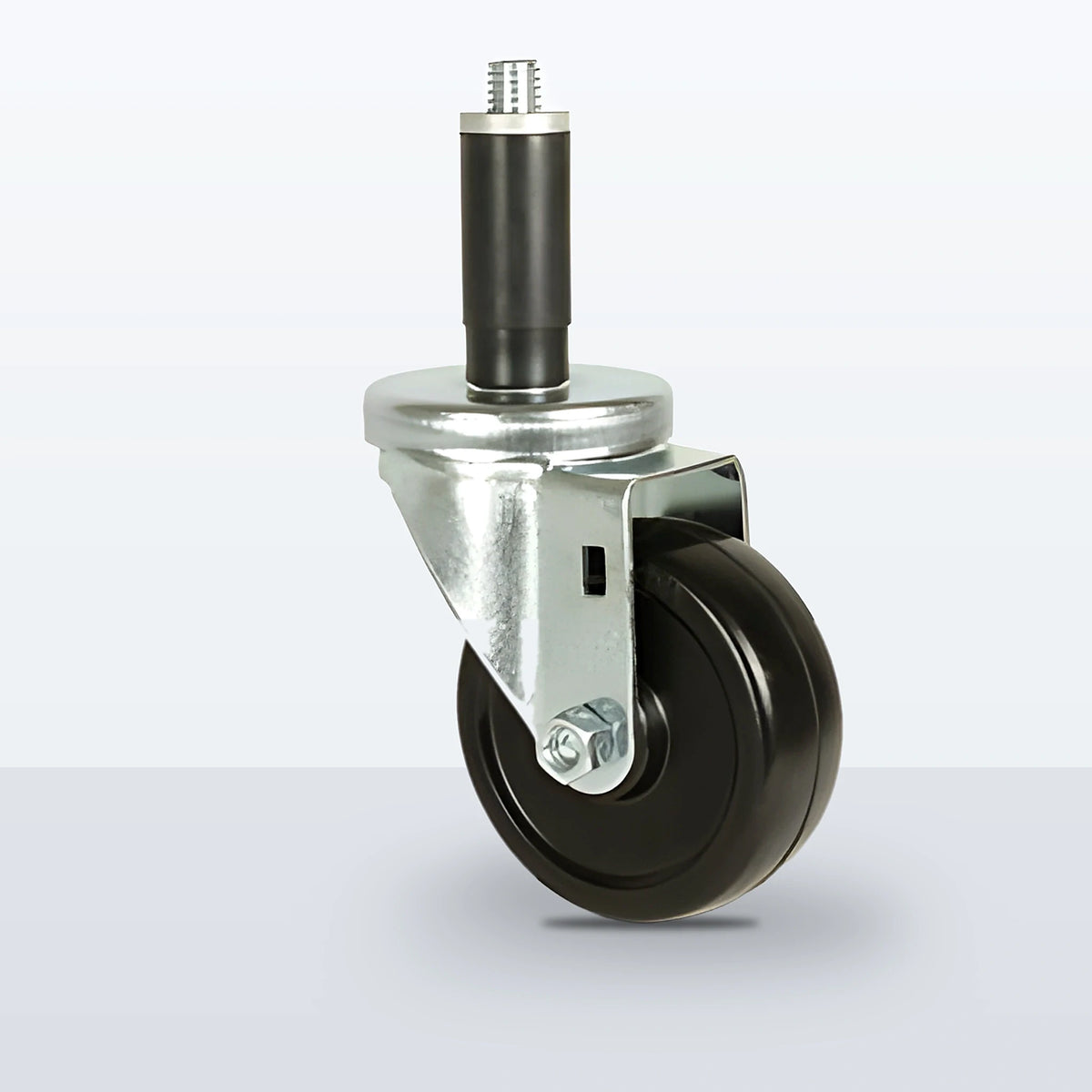 3-1/2" Hard Rubber Expansion Stem Caster, 285 lb Capacity - Plain