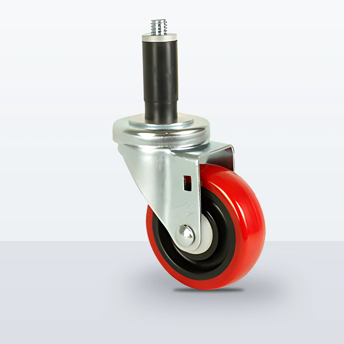 3-1/2" Polyurethane on Polypropylene Expansion Stem Caster, 250 lb Capacity - Delrin with Steel Bushing