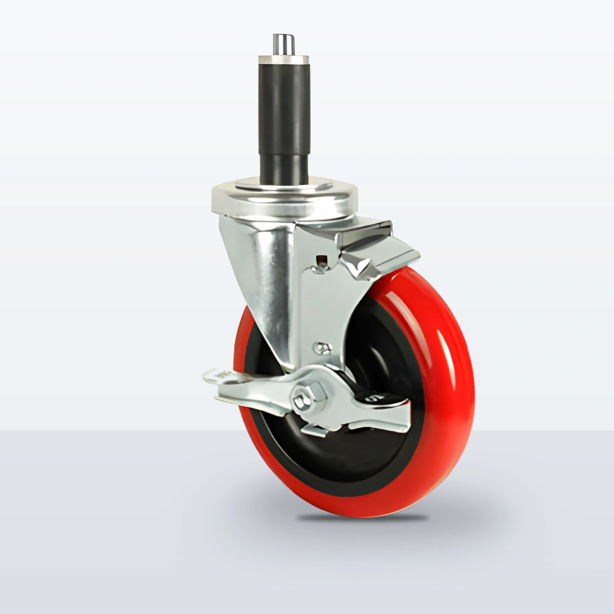 5" Polyurethane on Polypropylene Expansion Stem Caster, 300 lb Capacity - Delrin with Steel Bushing