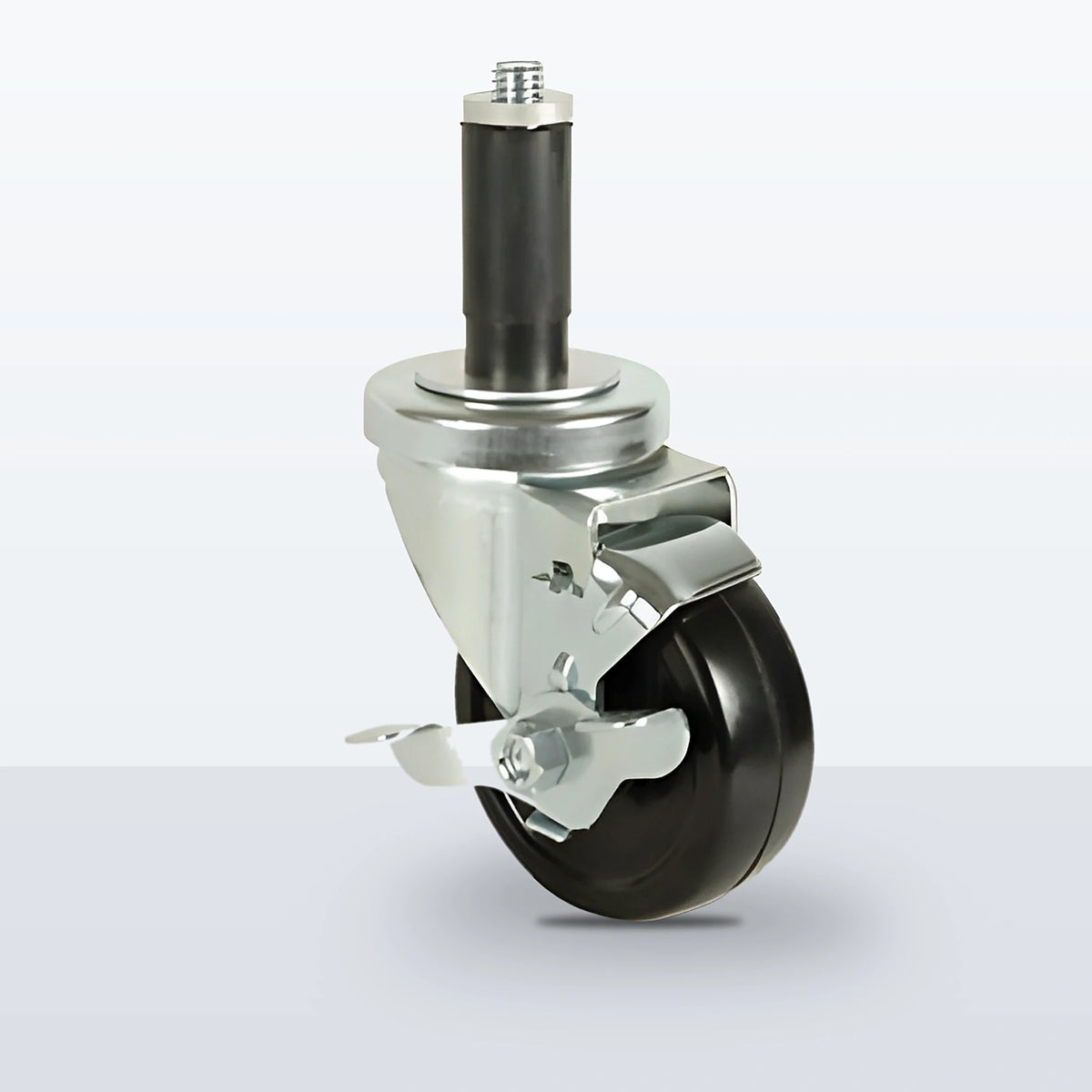 3-1/2" Soft Rubber Expansion Stem Caster, 200 lb Capacity - Plain