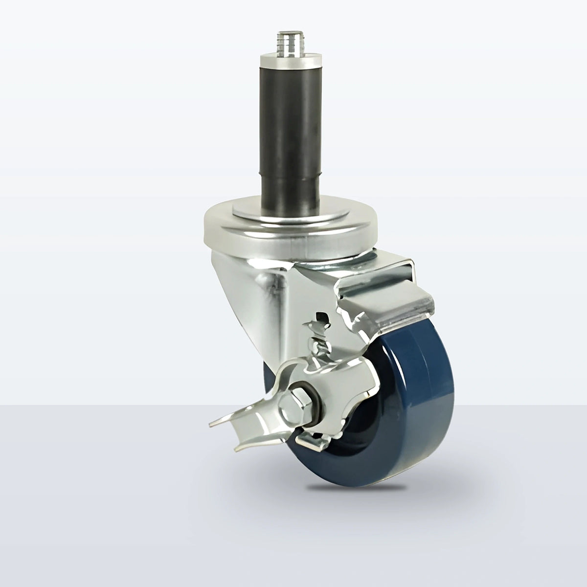 3" Solid Polyurethane Expansion Stem Caster, 300 lb Capacity - Plain with Steel Bushing