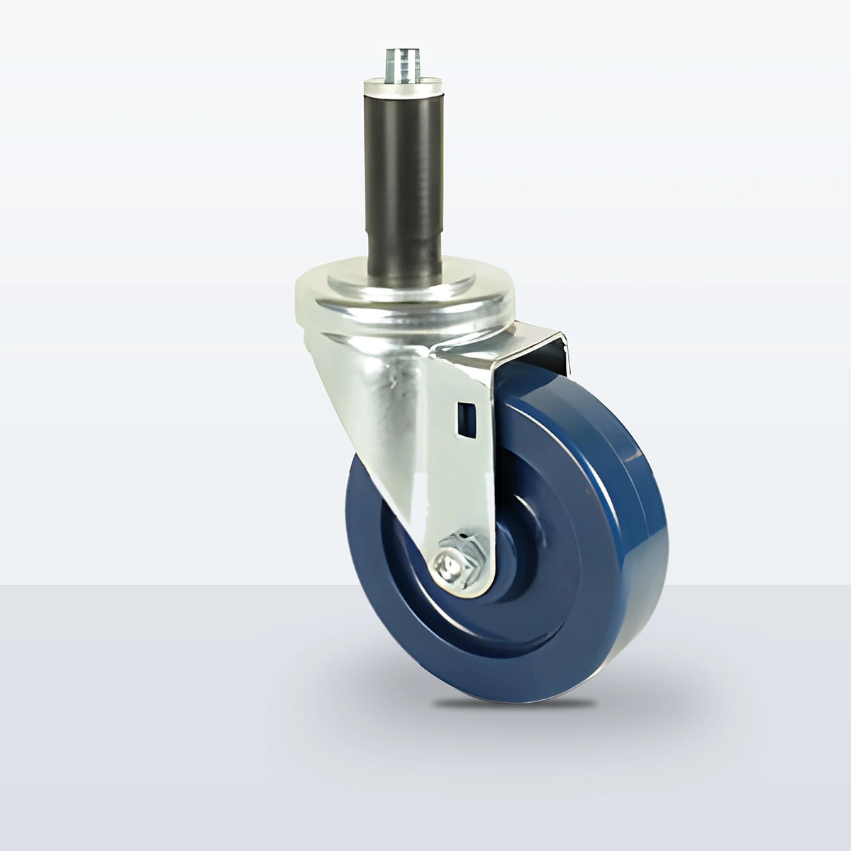 4" Solid Polyurethane Expansion Stem Caster, 300 lb Capacity - Plain with Steel Bushing