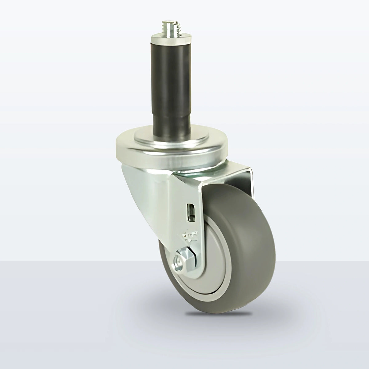 3" Thermoplastic Rubber on Polypropylene Expansion Stem Caster, 210 lb Capacity - Ball Bearing with Full Thread Guard
