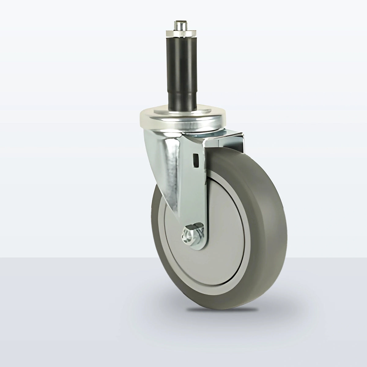 5" Thermoplastic Rubber on Polypropylene Expansion Stem Caster, 300 lb Capacity - Ball Bearing with Full Thread Guard