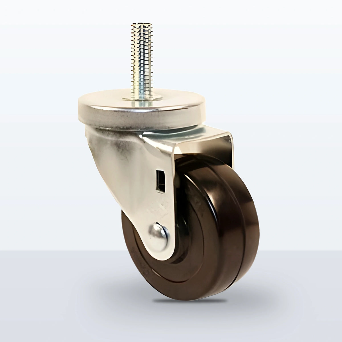3" Hard Rubber Stem Caster, Threaded Stem 1/2"-13 X 1-1/2", 275 lb Capacity - Plain