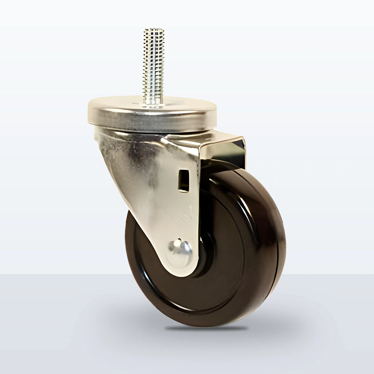 3-1/2" Hard Rubber Stem Caster, Threaded Stem 1/2"-13 X 1-1/2", 285 lb Capacity - Plain