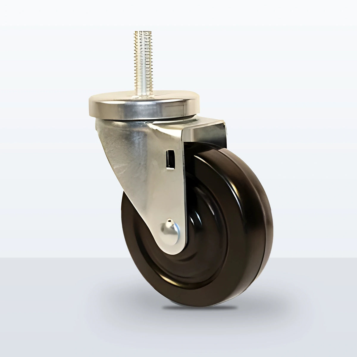 4" Hard Rubber Stem Caster, Threaded Stem 1/2"-13 X 1-1/2", 300 lb Capacity - Plain