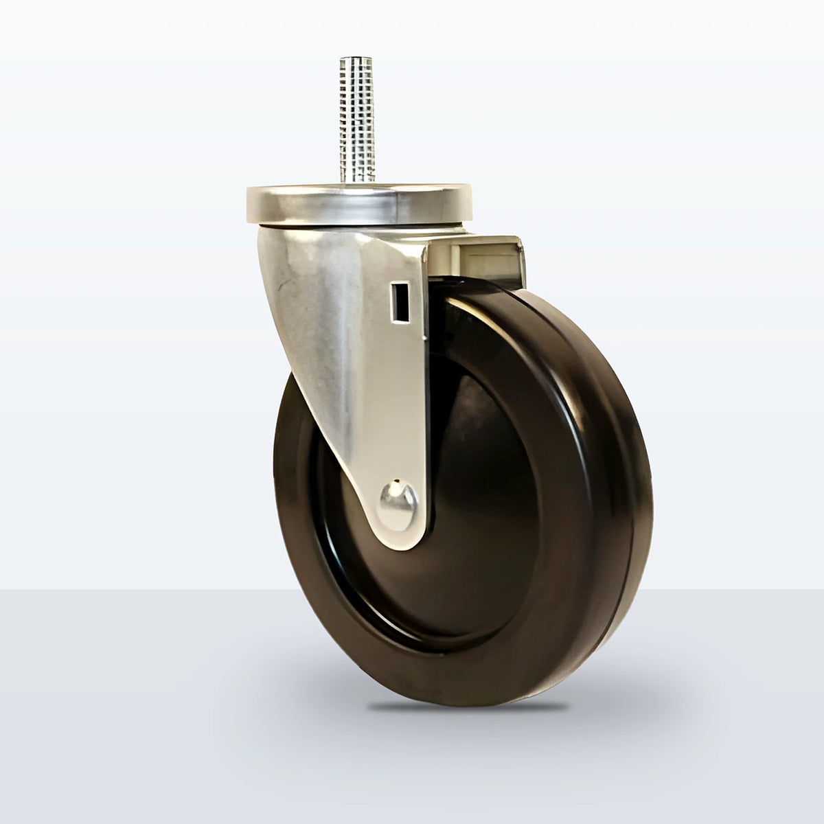 5" Hard Rubber Stem Caster, Threaded Stem 1/2"-13 X 1-1/2", 325 lb Capacity - Plain