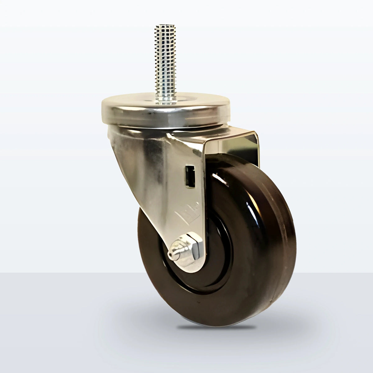 3-1/2" Phenolic Stem Caster, Threaded Stem 1/2"-13 X 1-1/2", 350 lb Capacity - Plain with Top Hat Bushings