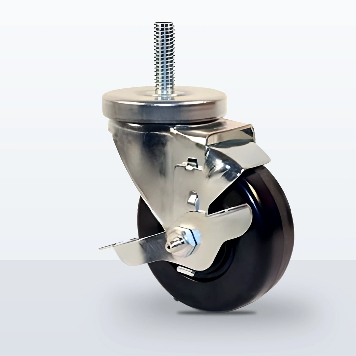 3-1/2" Phenolic Stem Caster, Threaded Stem 1/2"-13 X 1-1/2", 350 lb Capacity - Plain with Top Hat Bushings