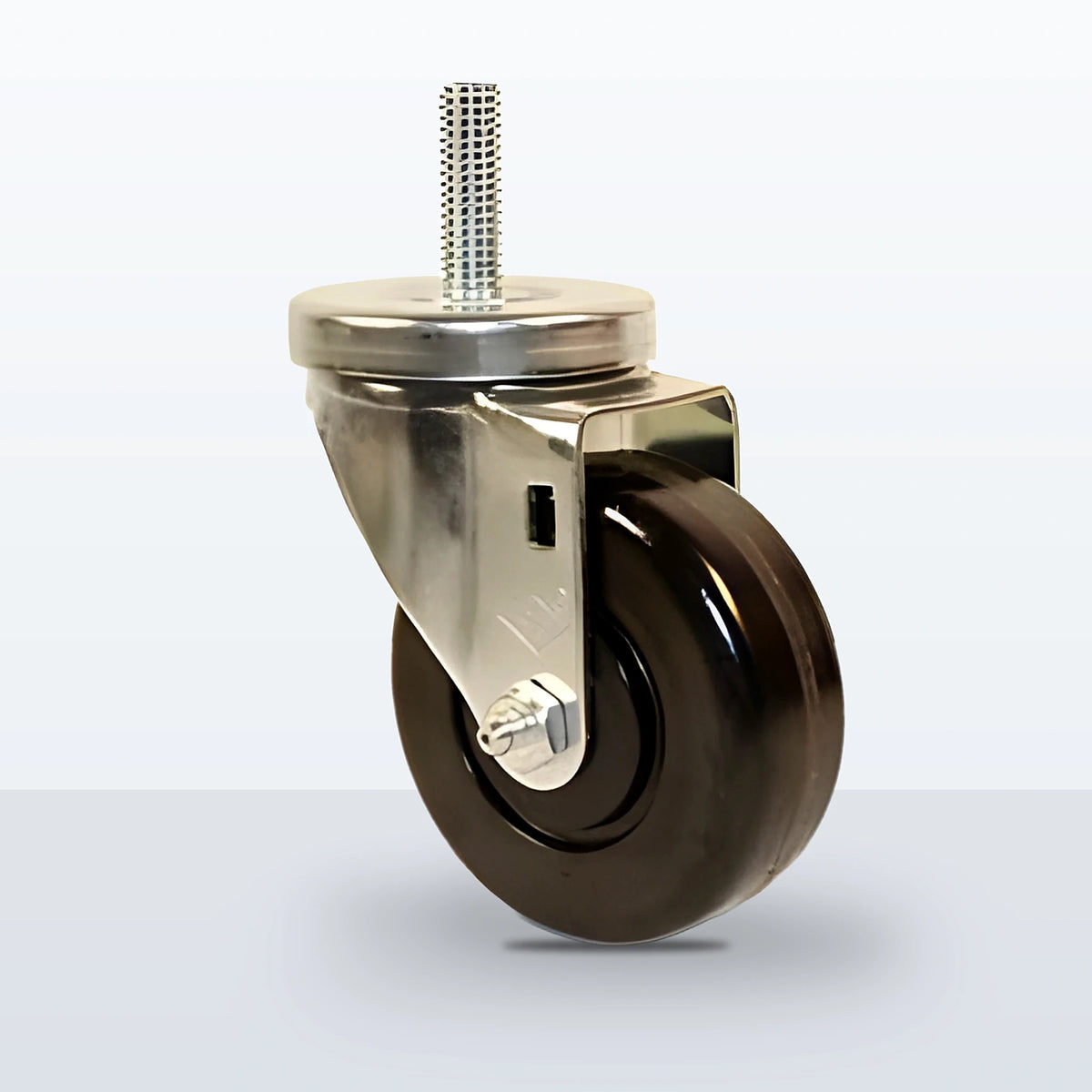 4" Phenolic Stem Caster, Threaded Stem 1/2"-13 X 1-1/2", 350 lb Capacity - Plain with Top Hat Bushings
