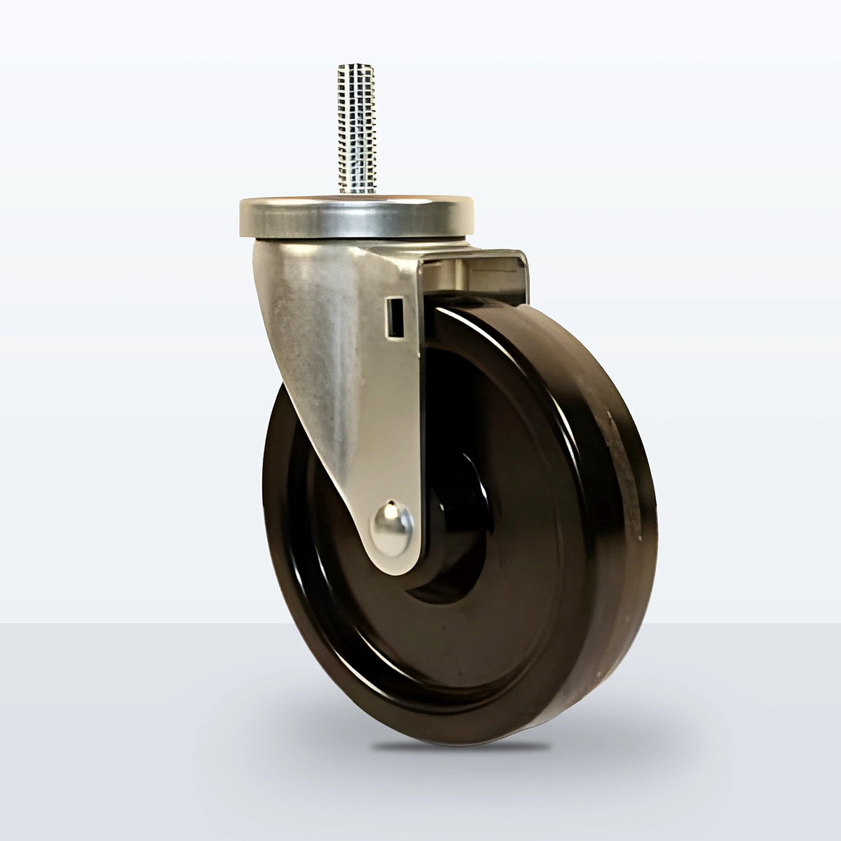 5" Phenolic Stem Caster, Threaded Stem 1/2"-13 X 1-1/2", 350 lb Capacity - Plain with Top Hat Bushings
