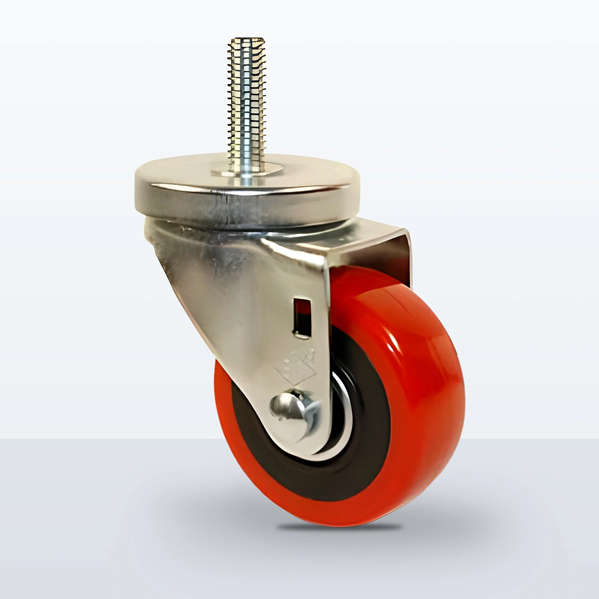 3" Polyurethane on Polypropylene Stem Caster, Threaded Stem 1/2"-13 X 1-1/2", 250 lb Capacity - Ball Bearing
