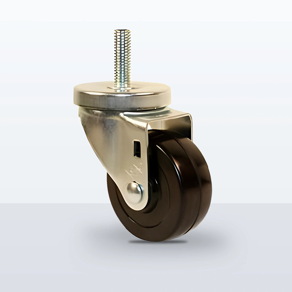 3" Soft Rubber Stem Caster, Threaded Stem 1/2"-13 X 1-1/2", 175 lb Capacity - Plain