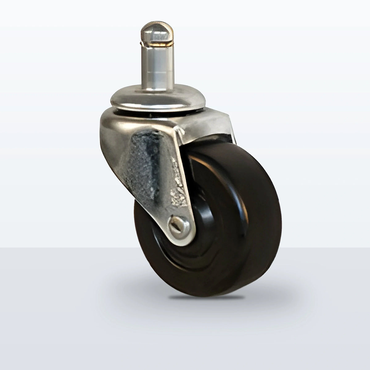 2" Hard Rubber Stem Caster, Grip Ring Stem 7/16 X 7/8, 90 lb Capacity - Plain