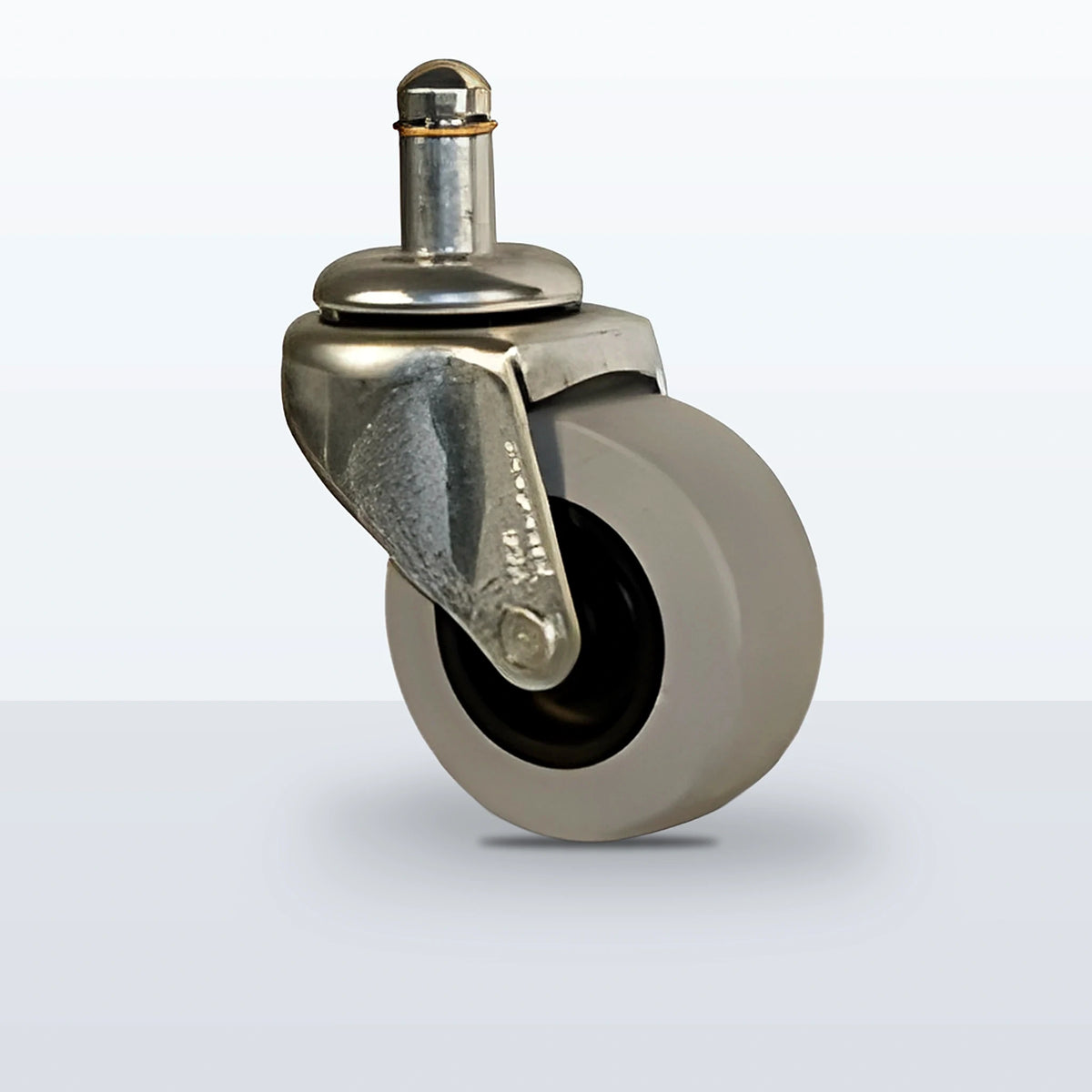 2" Thermoplastic Rubber on Polyolefin Stem Caster, Grip Ring Stem 7/16 X 7/8, 80 lb Capacity - Plain