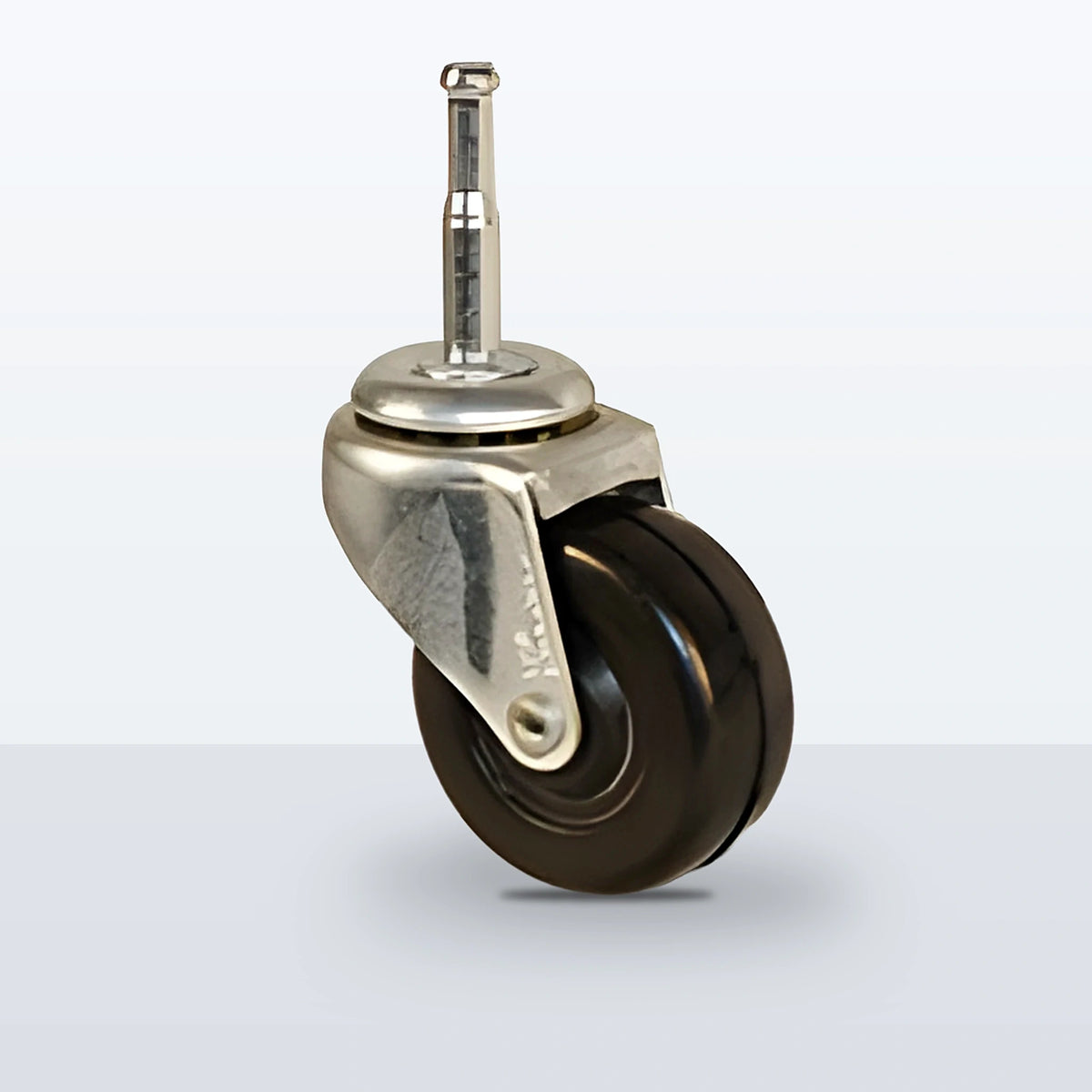 2" Soft Rubber Stem Caster, Grip Neck Stem 5/16 X 1-1/2, 80 lb Capacity - Plain