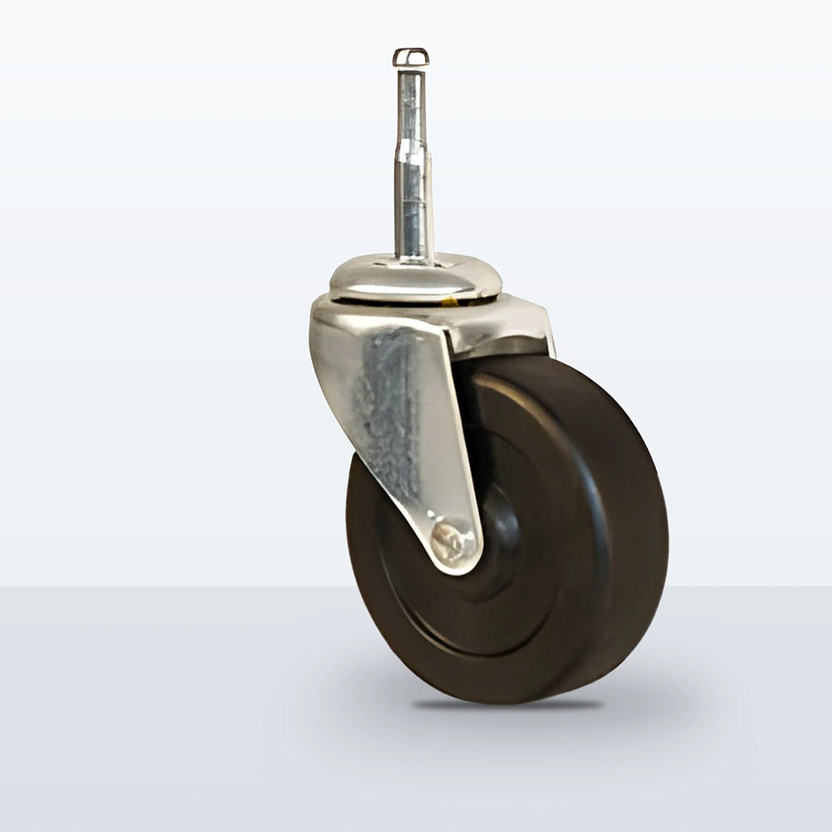 2-1/2" Soft Rubber Stem Caster, Grip Neck Stem 5/16 X 1-1/2, 80 lb Capacity - Plain
