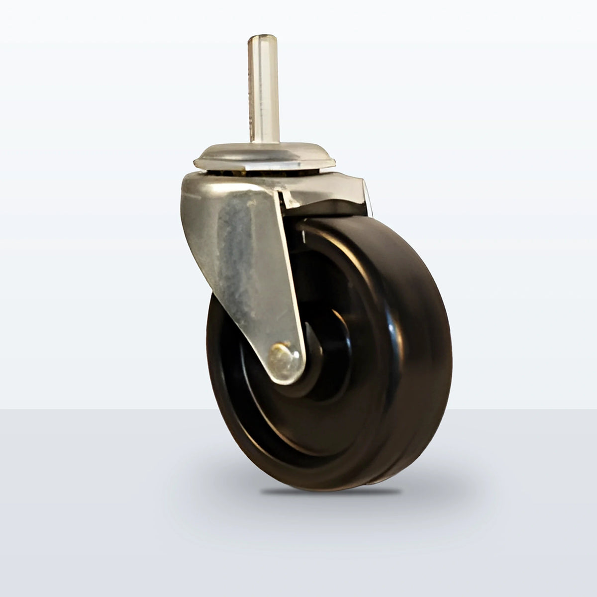 2-1/2" Polyolefin Stem Caster, Threaded Stem 5/16"-18 X 1", 95 lb Capacity - Plain