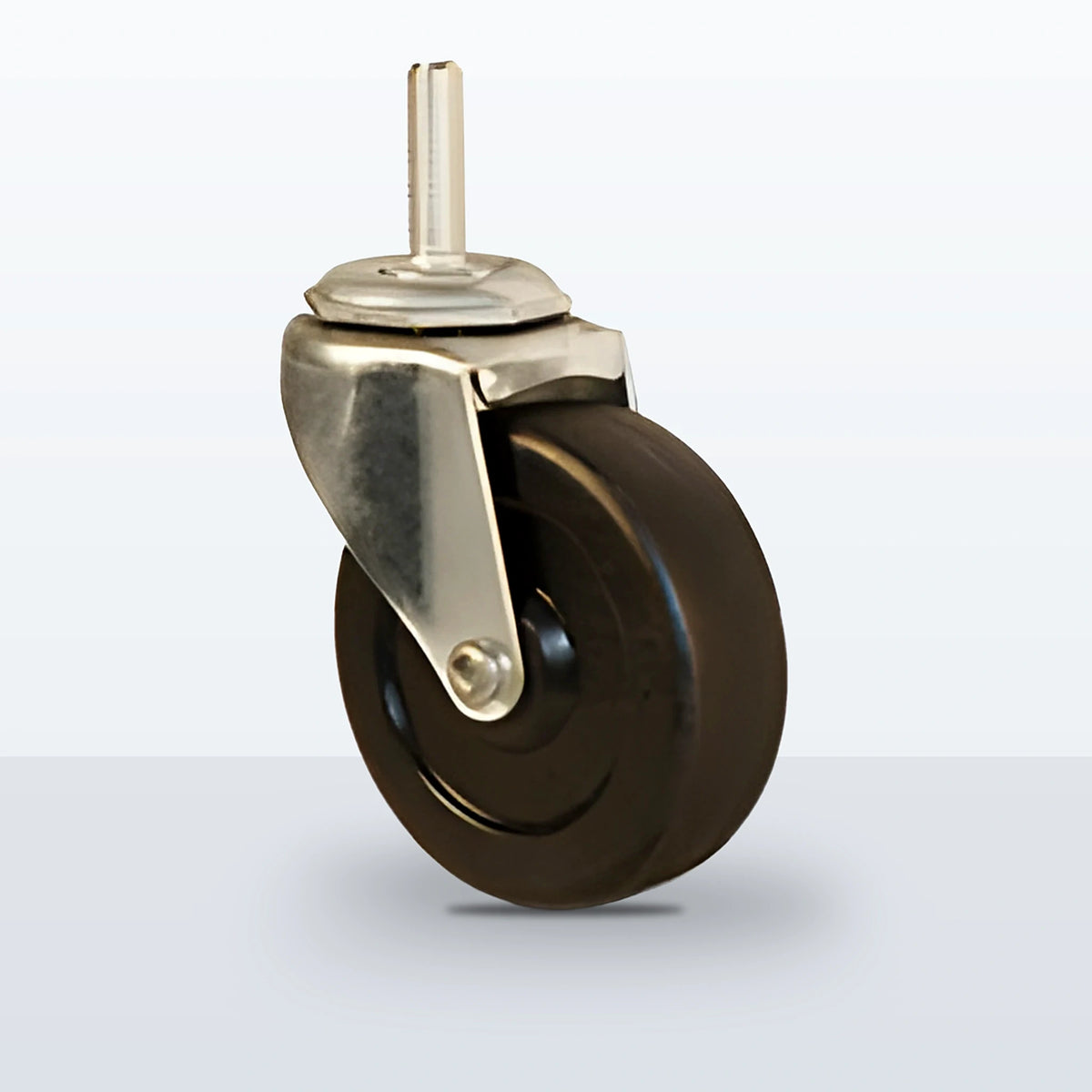 2-1/2" Hard Rubber Stem Caster, Threaded Stem 5/16"-18 X 1", 95 lb Capacity - Plain
