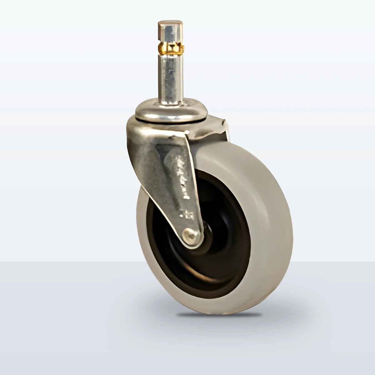 3" Thermoplastic Rubber on Polyolefin Stem Caster, Grip Ring Stem 7/16 X 1-7/16, 110 lb Capacity - Plain