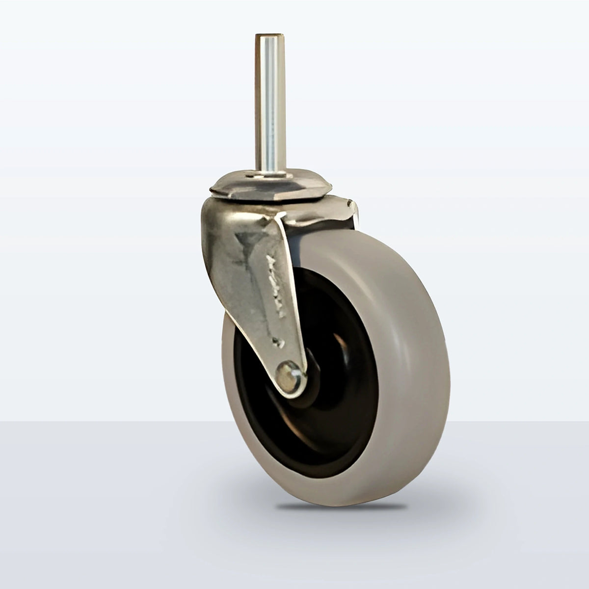 3" Thermoplastic Rubber on Polyolefin Stem Caster, Threaded Stem 3/8"- 16 X1-1/2", 110 lb Capacity - Plain