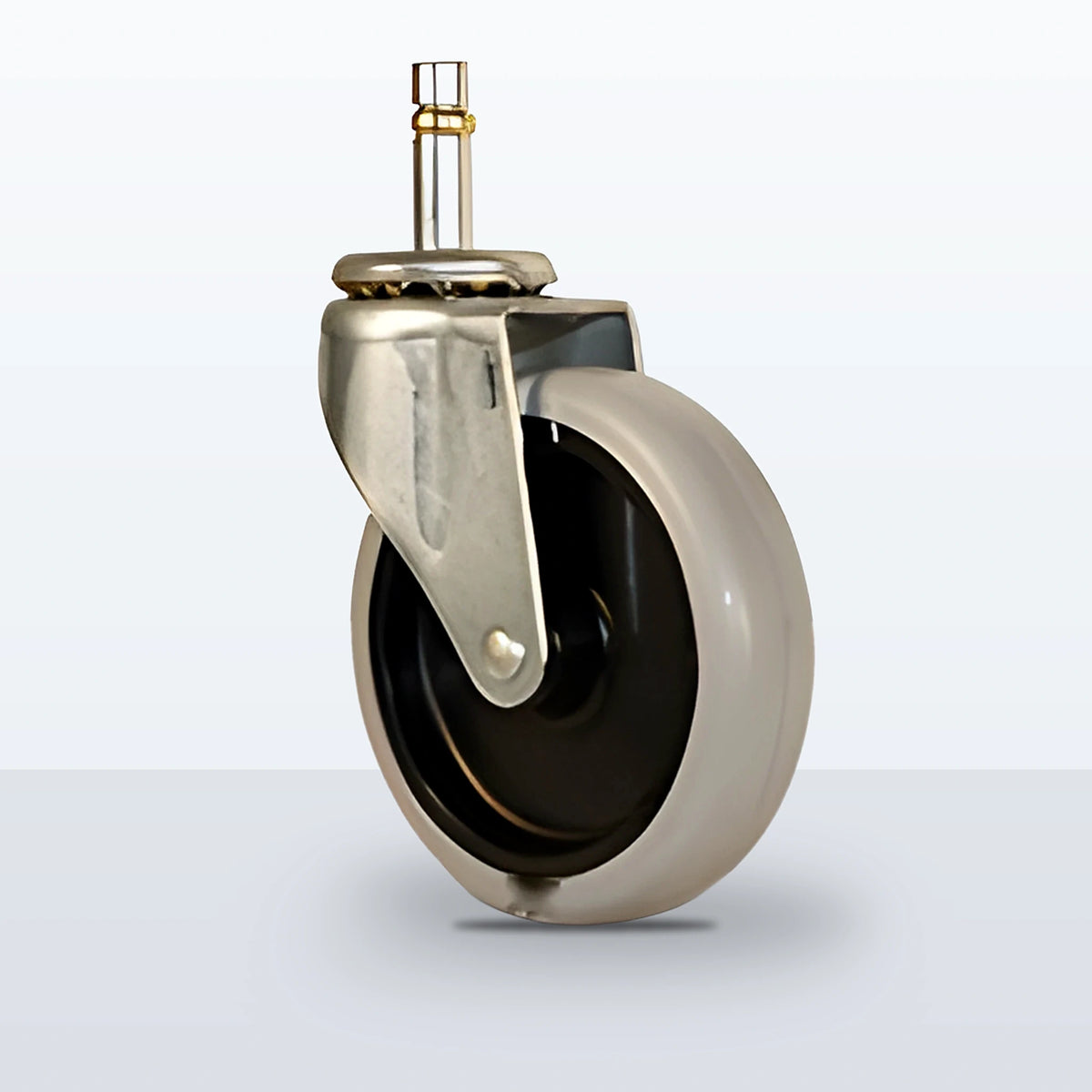 4" Thermoplastic Urethane on Polyolefin Stem Caster, Grip Ring Stem 7/16 X 1-7/16, 150 lb Capacity - Plain