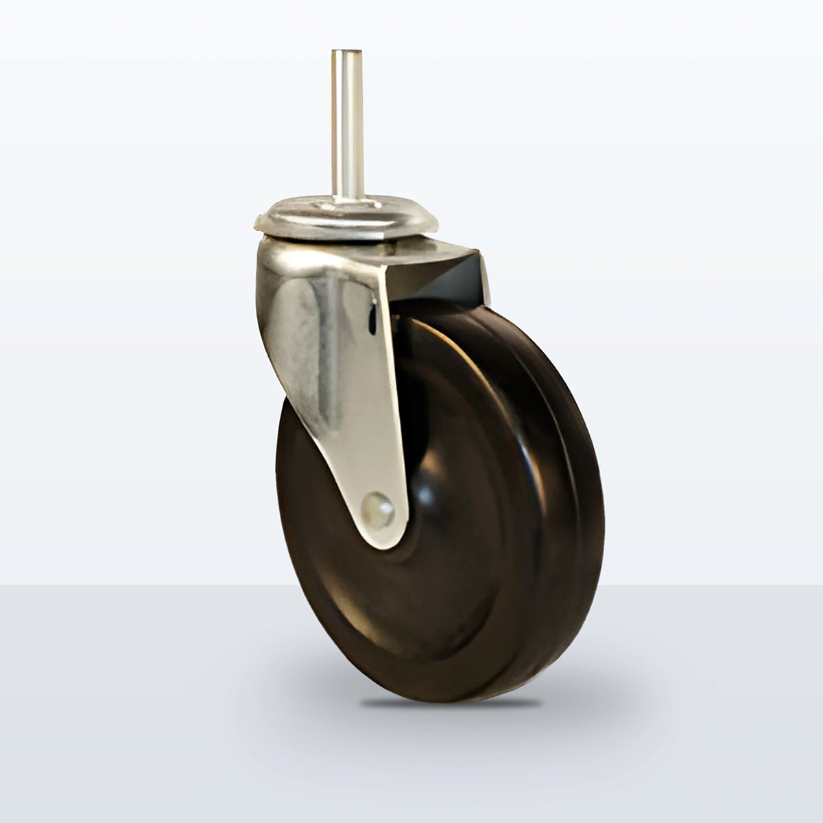 4" Soft Rubber Stem Caster, Threaded Stem 3/8"- 16 X1-1/2", 125 lb Capacity - Plain
