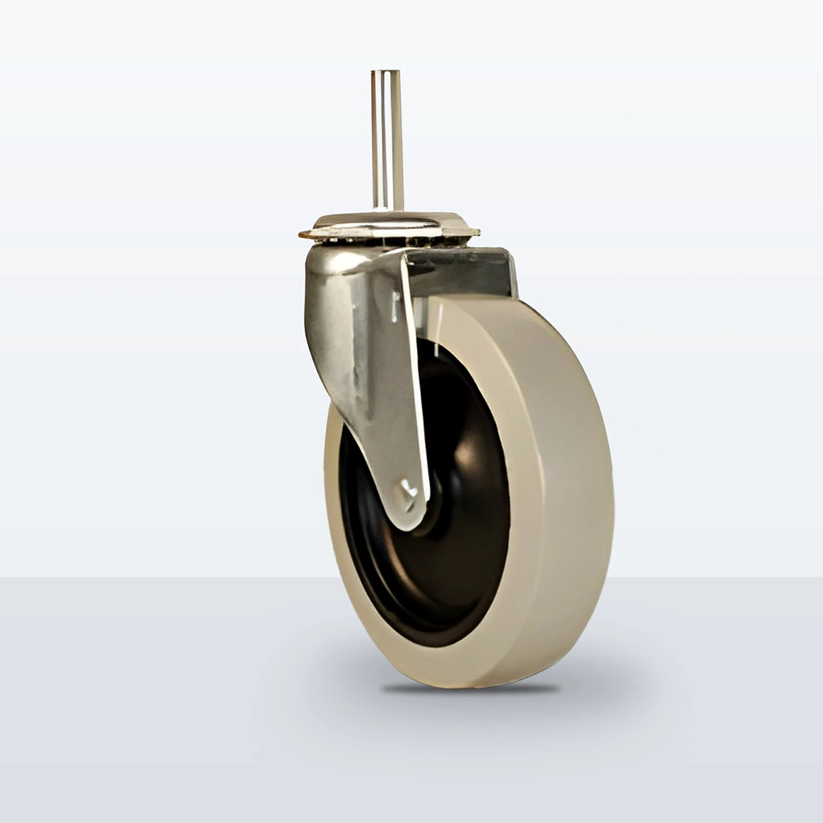4" Thermoplastic Urethane on Polyolefin Stem Caster, Threaded Stem 3/8"- 16 X1-1/2", 150 lb Capacity - Plain