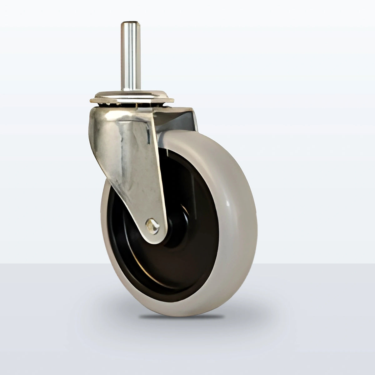 4" Thermoplastic Rubber on Polyolefin Stem Caster, Threaded Stem 1/2"-13 X 1-1/2", 125 lb Capacity - Plain