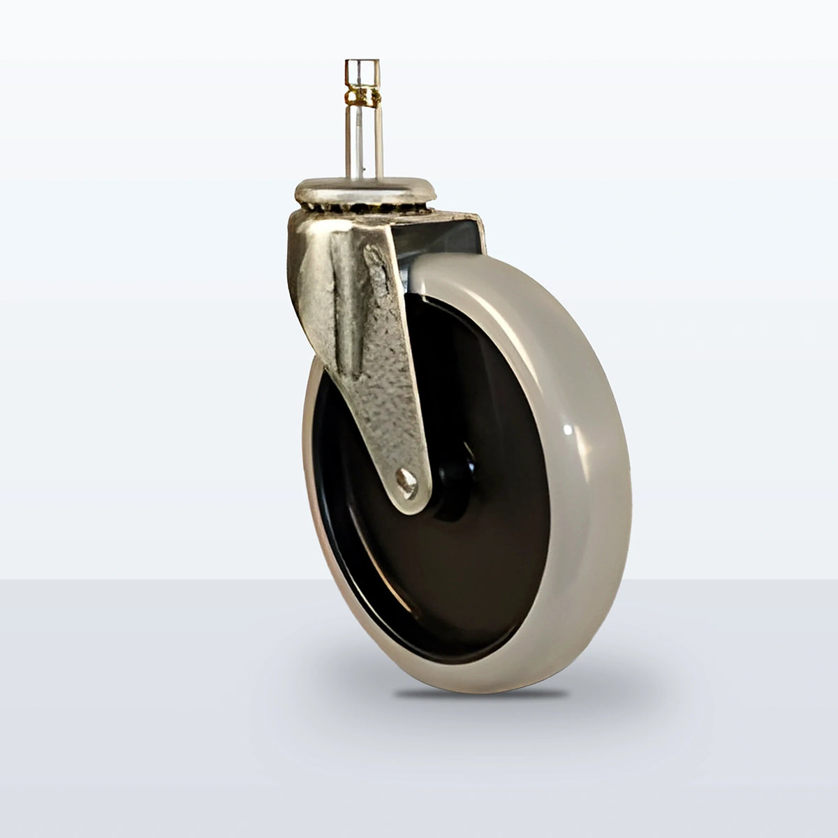5" Thermoplastic Urethane on Polyolefin Stem Caster, Grip Ring Stem 7/16 X 1-7/16, 150 lb Capacity - Plain