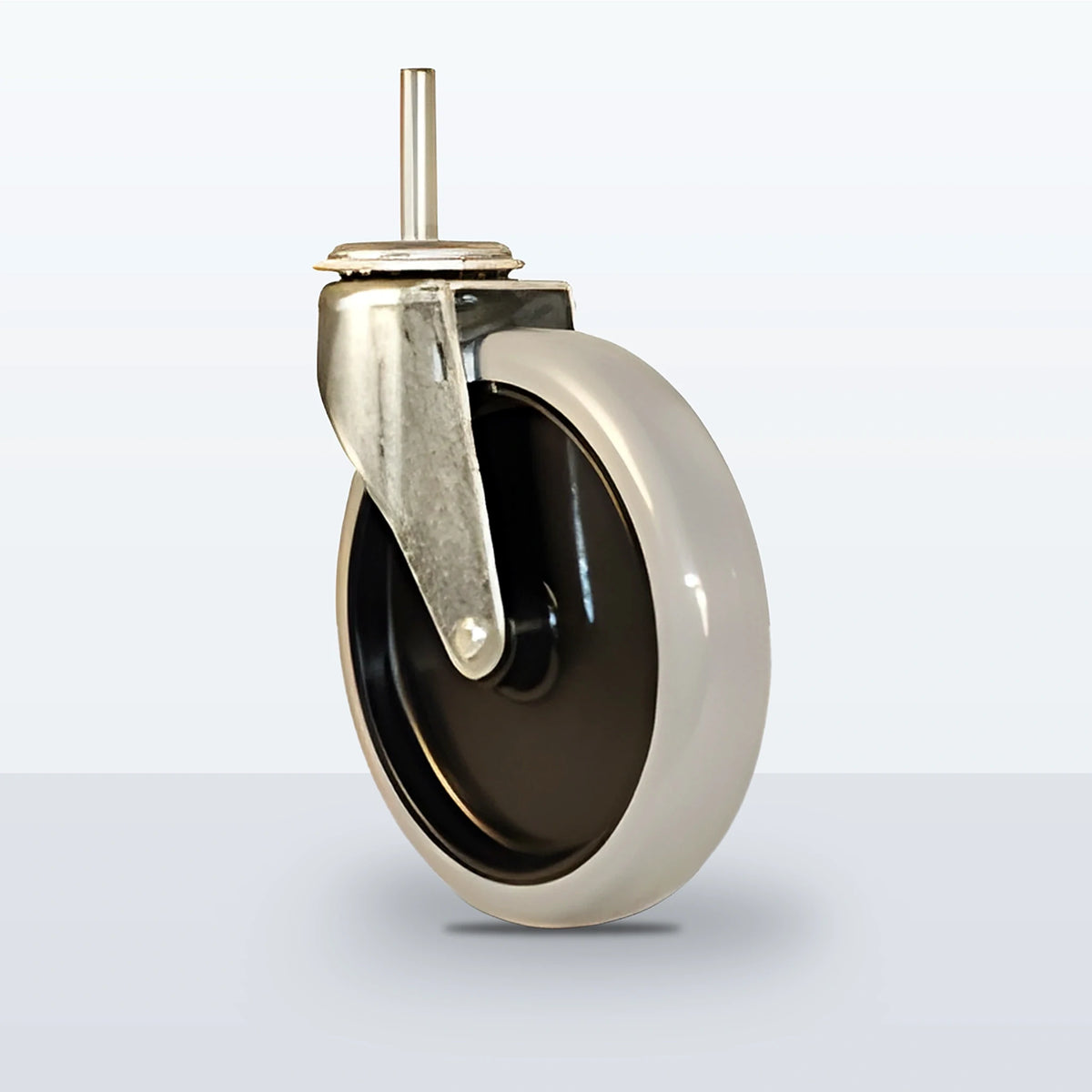 5" Thermoplastic Urethane on Polyolefin Stem Caster, Threaded Stem 3/8"- 16 X1-1/2", 150 lb Capacity - Plain