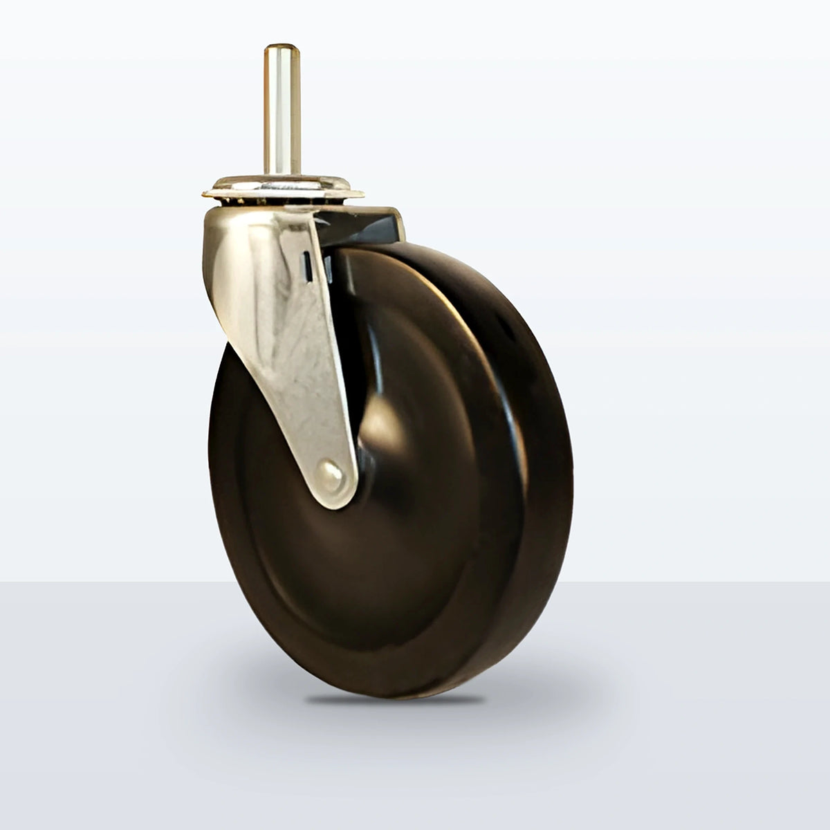 5" Soft Rubber Stem Caster, Threaded Stem 1/2"-13 X 1-1/2", 130 lb Capacity - Plain