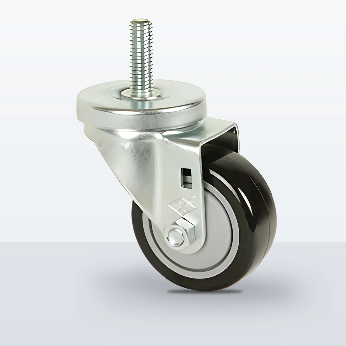 3" Polyurethane on Polypropylene Stem Caster, Threaded Stem 1/2"-13 X 1-1/2", 250 lb Capacity - Ball Bearing