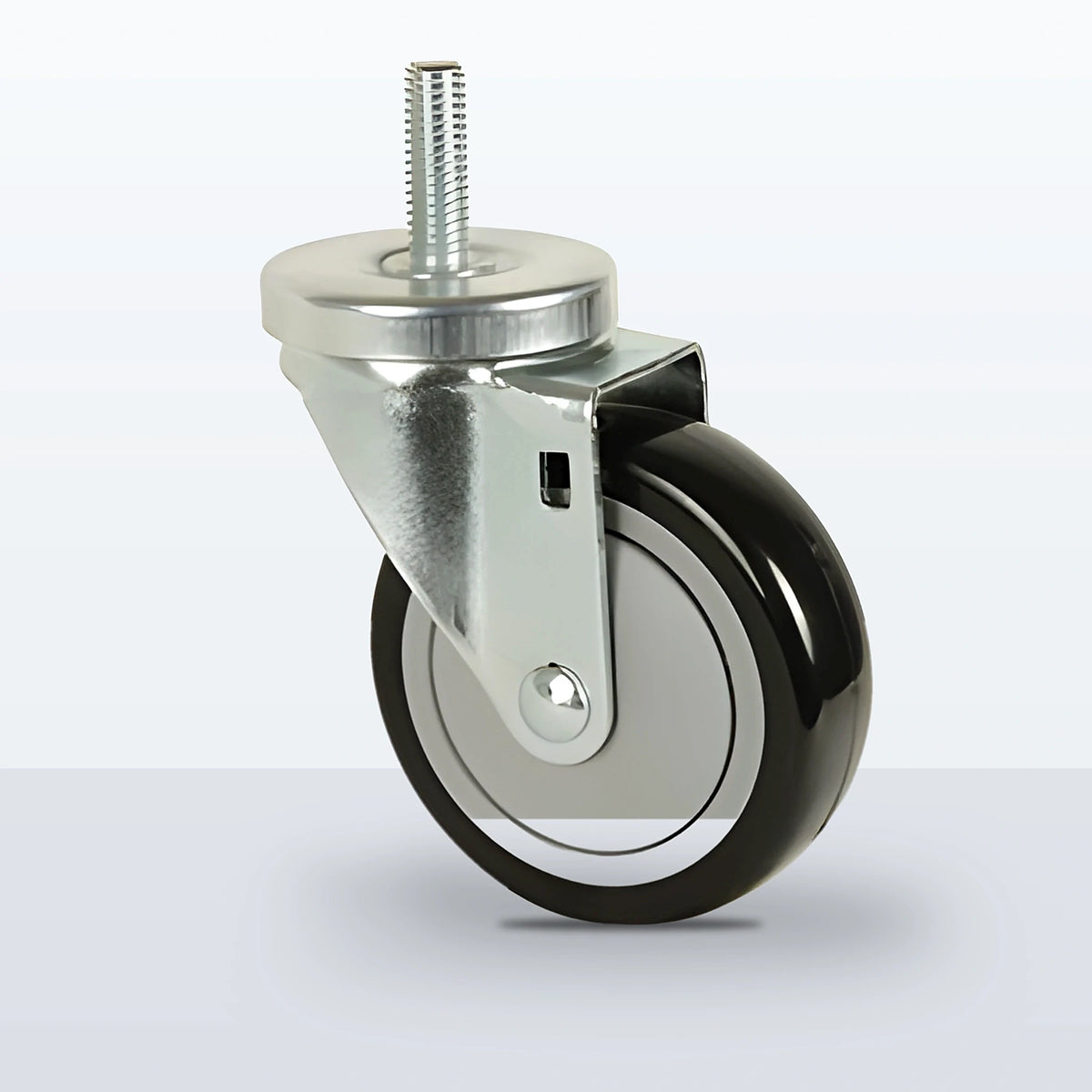 4" Polyurethane on Polypropylene Stem Caster, Threaded Stem 1/2"-13 X 1-1/2", 300 lb Capacity - Ball Bearing