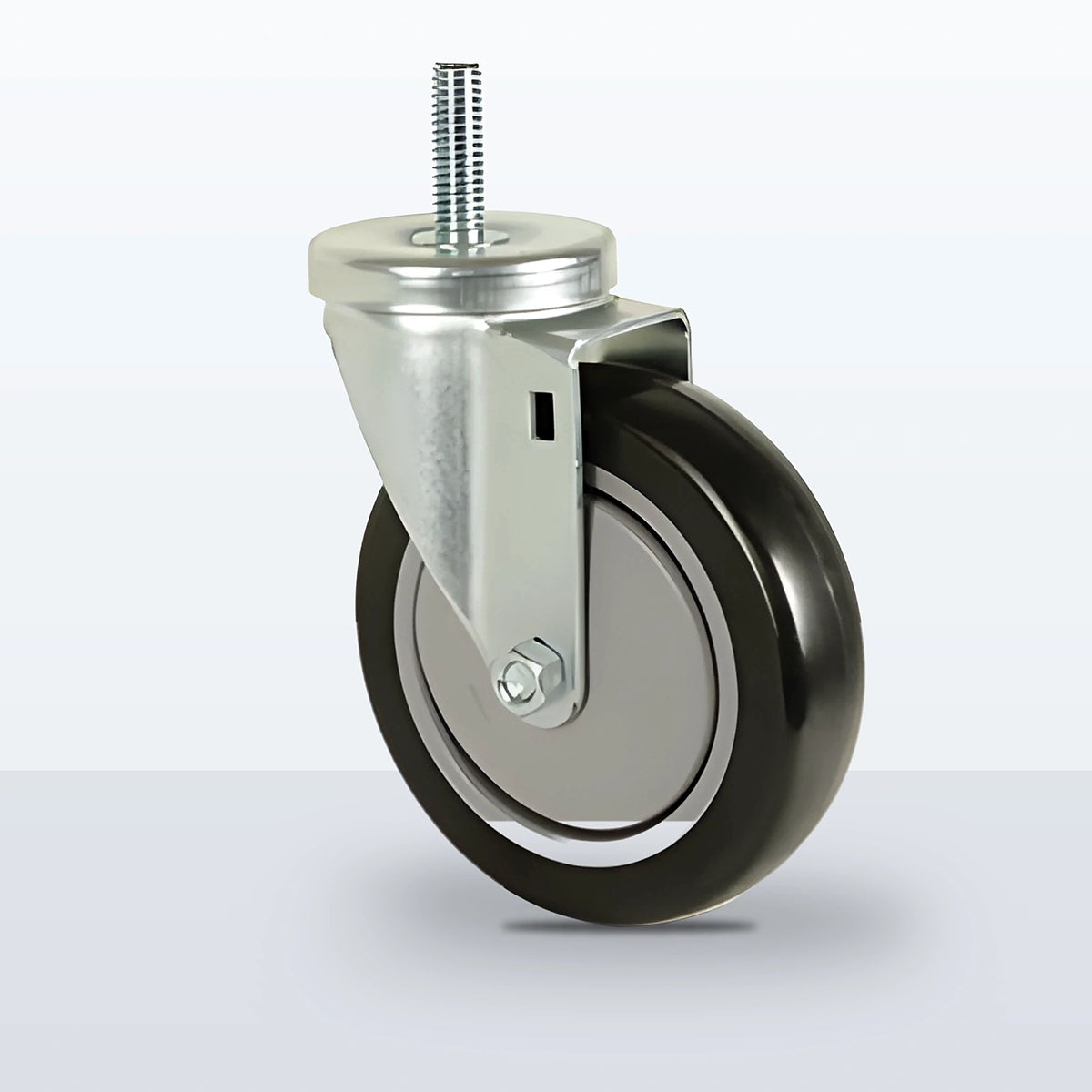 5" Polyurethane on Polypropylene Stem Caster, Threaded Stem 1/2"-13 X 1-1/2", 300 lb Capacity - Ball Bearing