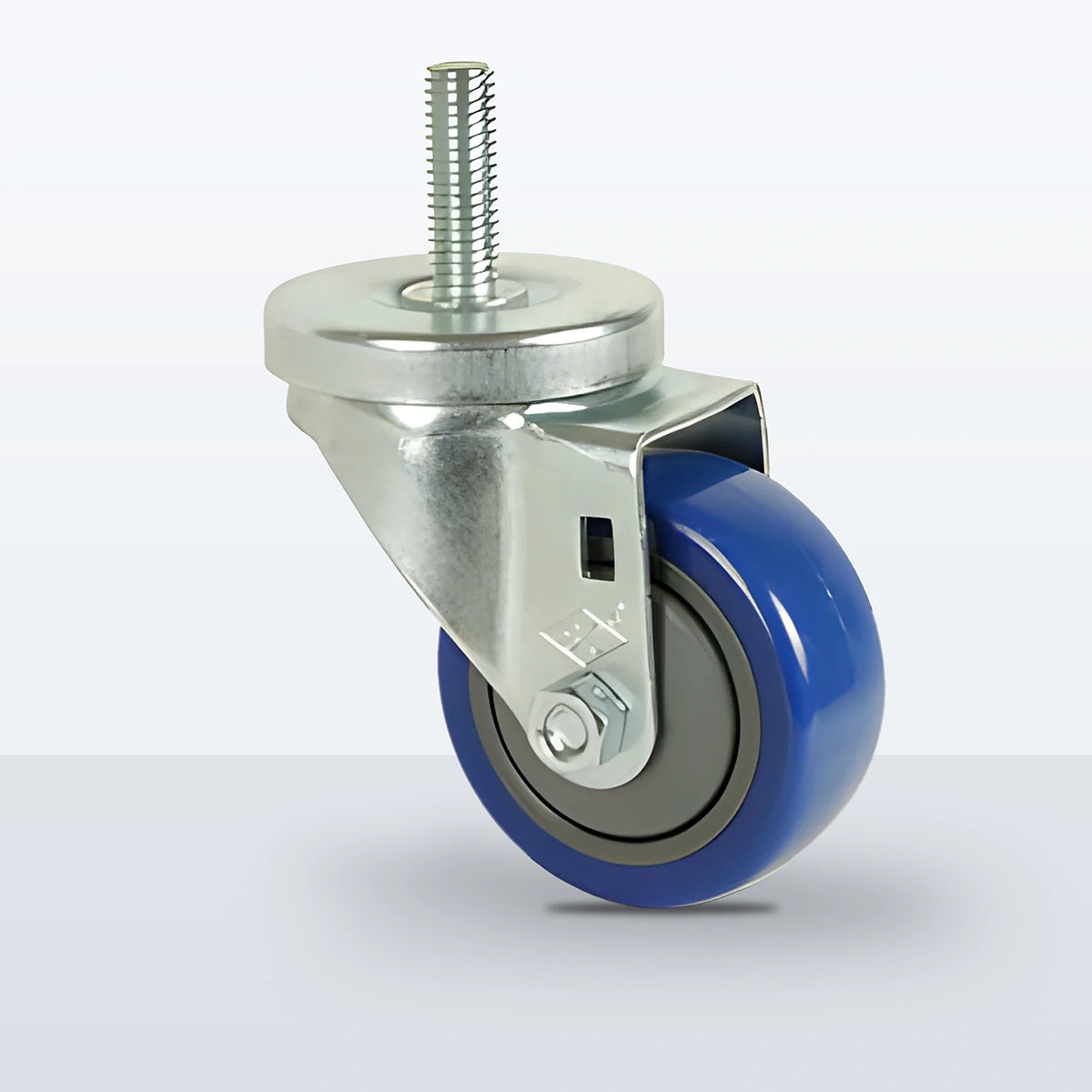 3" Polyurethane on Polypropylene Stem Caster, Threaded Stem 1/2"-13 X 1-1/2", 250 lb Capacity - Ball Bearing